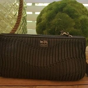 Coach Madison Pleated Wristlet in Heather Gray